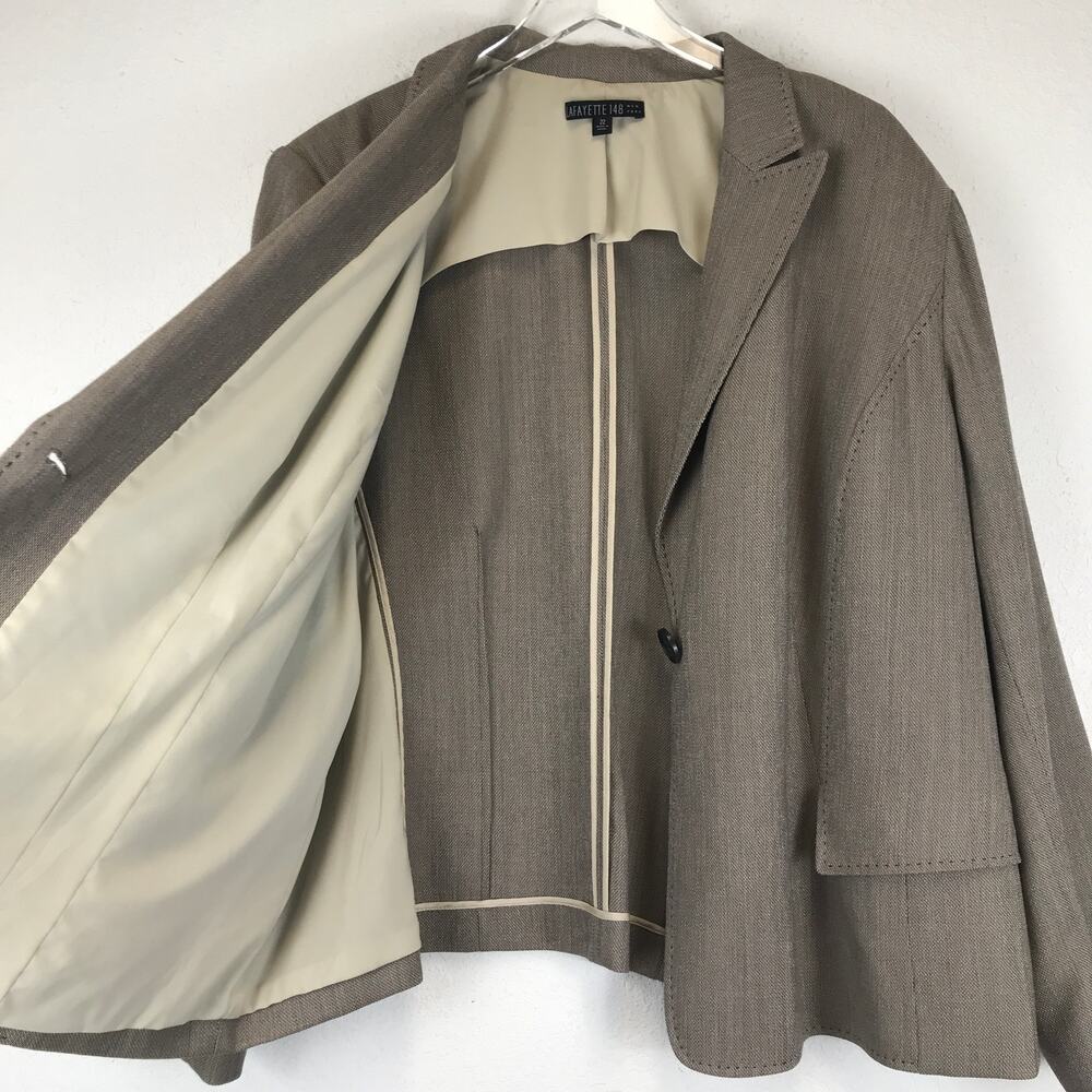 Lafayette 148 Lightweight Virgin Wool Blend Single Button Summer Blazer Jacket - Picture 3 of 16